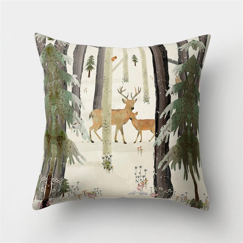

Чехол для подушки с милым животным, собакой, оленем, медведем, домашний диван, декоративная подушка для спальни, наволочка 40X40CM