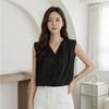 Style Latte Women V Neck Pintuck Chiffon sleeVeless Blouse