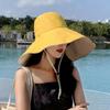 Solid Color Sunscreen Sun Hat UV Protection Hiking Bucket Hat Casual Women Fisherman Hat  Fishing