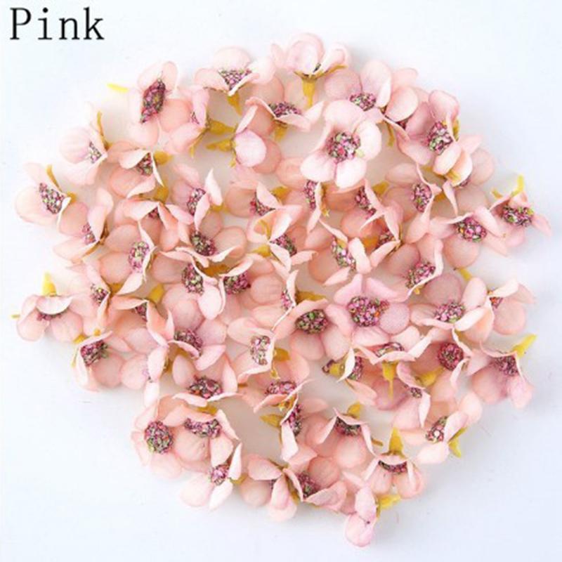 100Pcs 2.5Cm Silk Cloth Wedding Flower Heads Diy Manual Simulation Material For Dress Wreath Decoration Creative Flower Buds