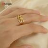 18K Geometric Titanium Steel Adjustable Ring for Women