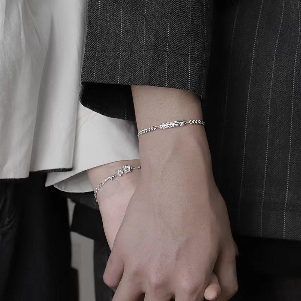Valentine's Day Simple Thin Bracelet Flower Couple Bangle Classic Lovers Bracelet  Gifts