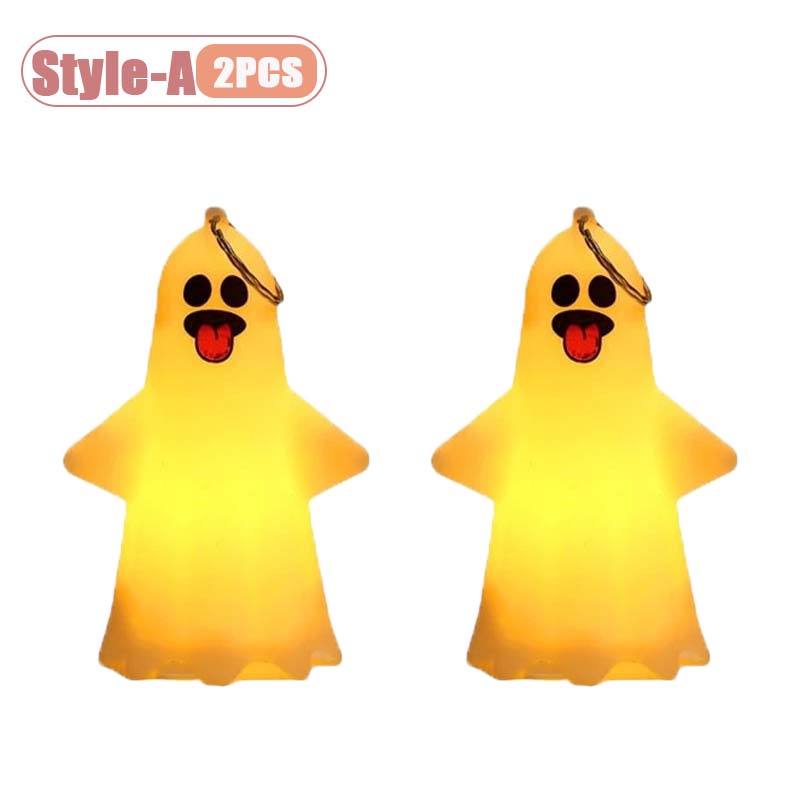 Portable Pumpkin Lantern with Ghost Hanging Ornament Hallowmas Decoration for Party Haunted House Indoor Outdoor Scene Prop