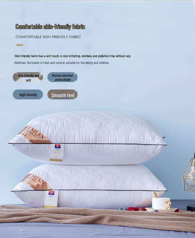 All-Cotton Pillow with Pillowcase: 48x74cm for Adults, 30x50cm for Kids, or 40x60cm for Students.