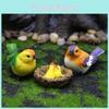 Rustic Resin Bird Figurine Set With Bird Nests For Wedding And Party Decorations