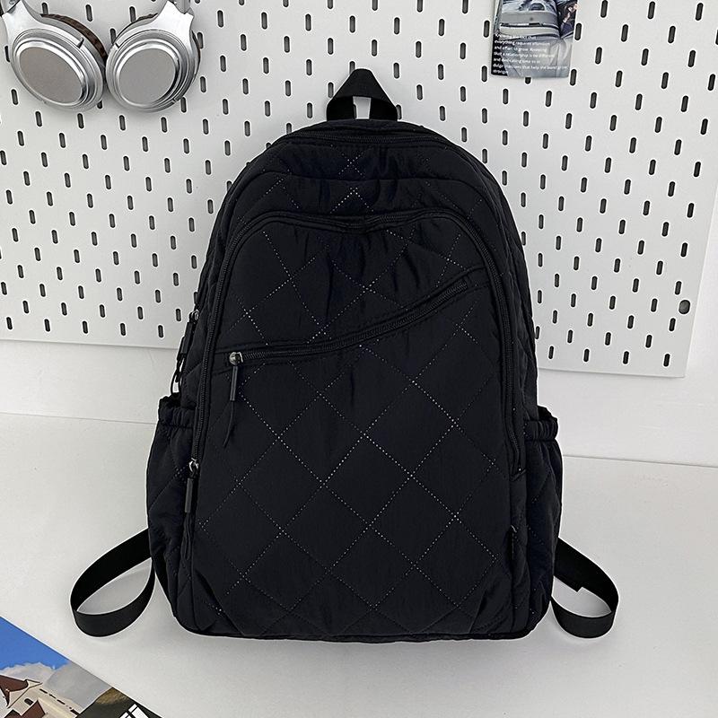 Schoolbag New Diamond Embroidered Thread Backpack Daily Commute Travel Fashion Leisure Large Capacity Nylon Messenger Backpack