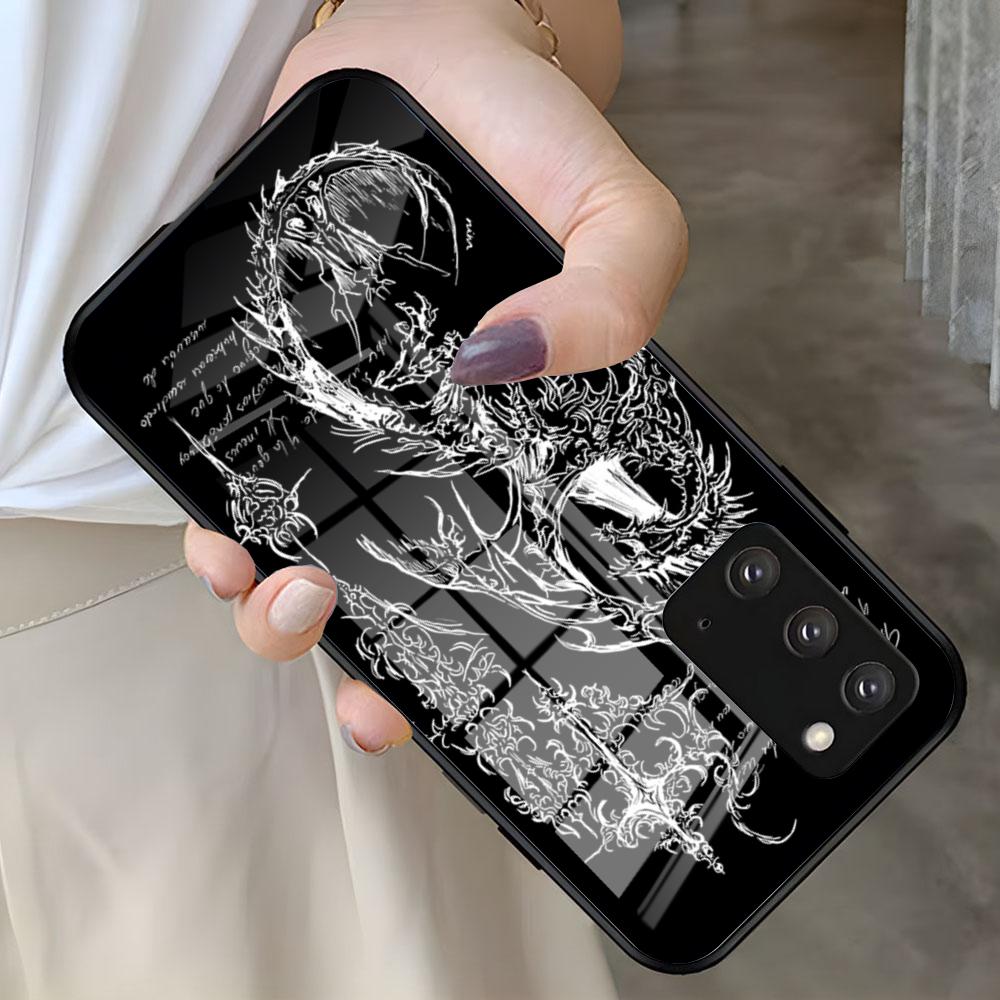 

C-Cyber Sigil Phone Case For Samsung S26 S25 S24 FE S23 S22 S21 Plus S20 Ultra Note20Ultra Black Glass Cover Galaxy S21 Ultra 5G
