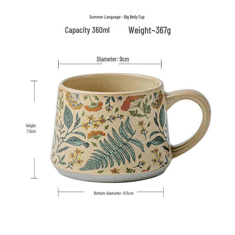 

Limited Edition Vintage-Style Ceramic Coffee Mug - Handmade with Floral Design Default