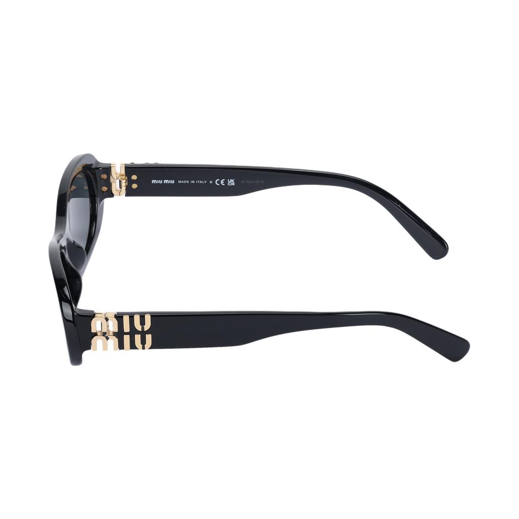 MIU MIU Oval Sunglasses With Sculpted Temples Women Sunglasses Black MU06ZS1AB5S0C