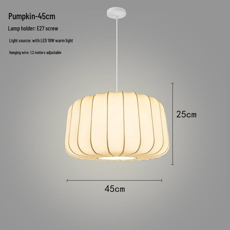 Zen Lantern: Japanese Silk Fabric Pendant Light for Bedroom, Dining Room, and Bar