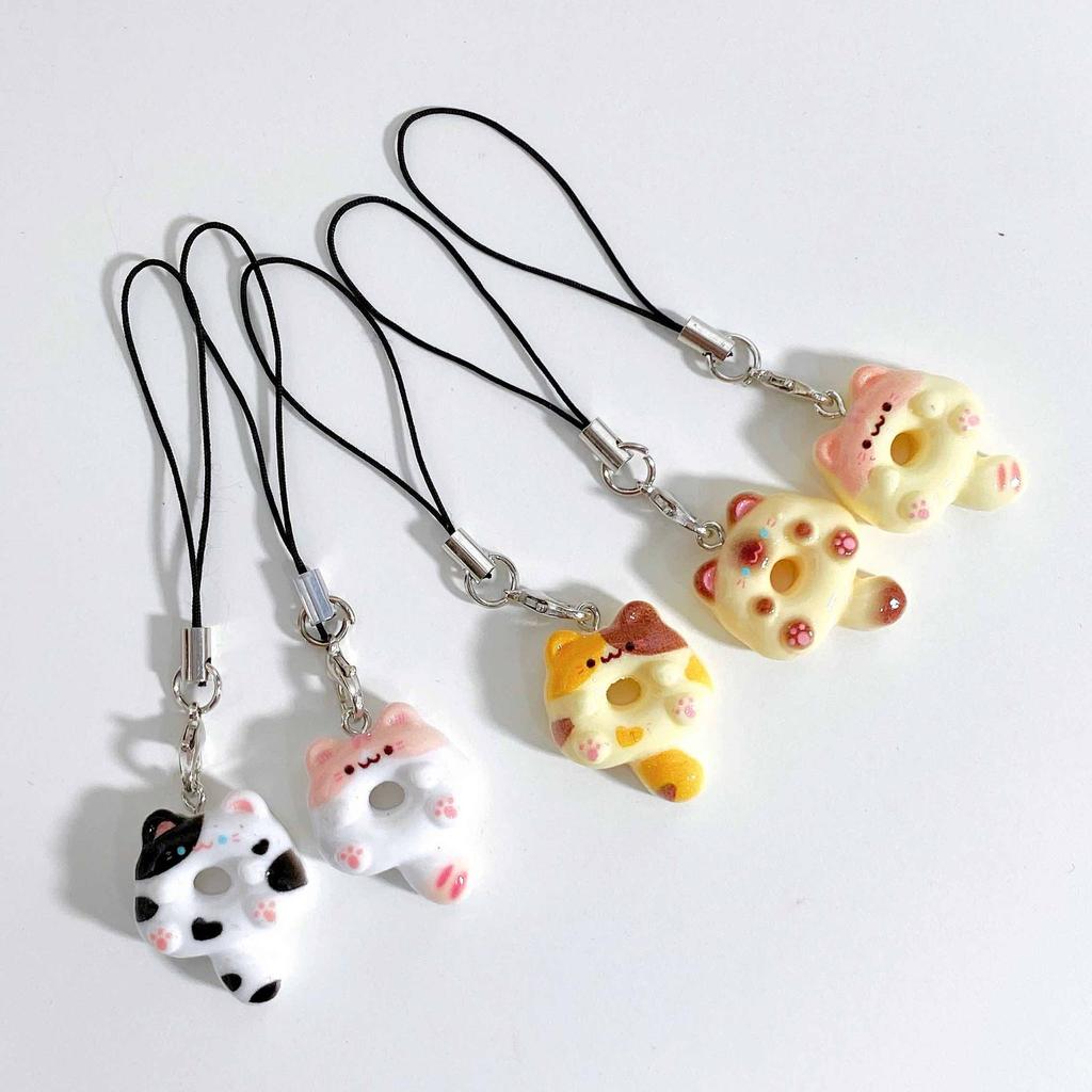 Cute Cat Heart Phone Charm, Cute Cartoon Style Keychain, Phone Lanyard, Backpack Decoration for Women and Girls, Car Key Pendant, Phone Lanyard