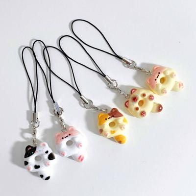 Süße Katze Herz Handy-Anhänger, Süßer Cartoon-Stil Schlüsselanhänger, Handy-Lanyard, Rucksack-Dekoration für Damen und Mädchen, Auto-Schlüsselanhänger, Handy-Lanyard