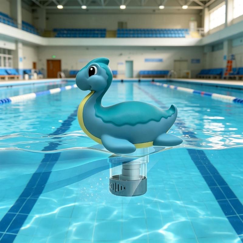 Small Pool Chlorine Dispenser For Mini Chlorine Tablets Holds Up To 4 Tablets marine Creature Duck Style