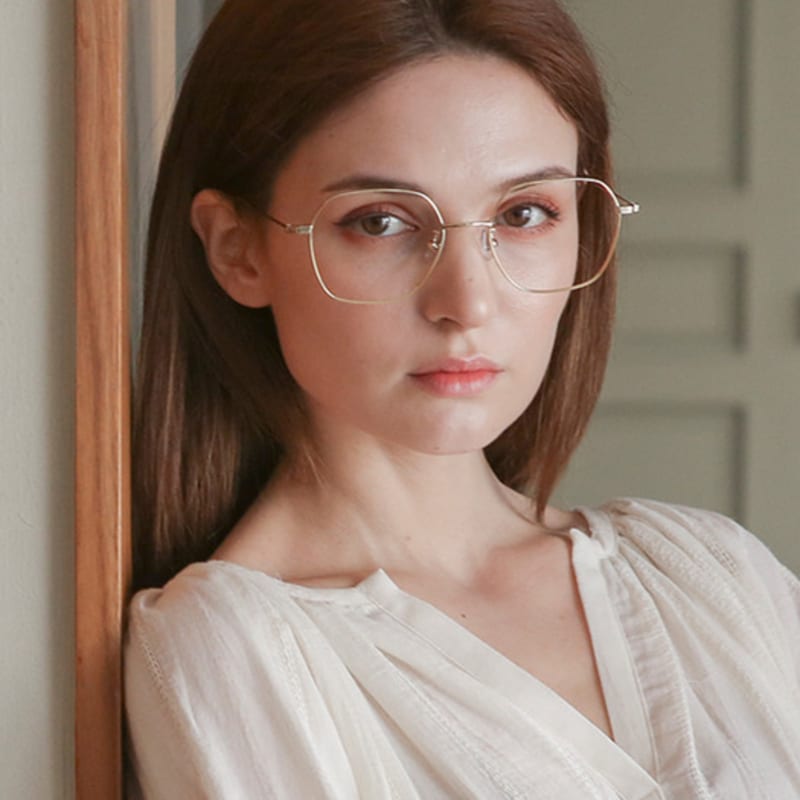 

shapeshape 030 square beta titanium glasses gold Gold