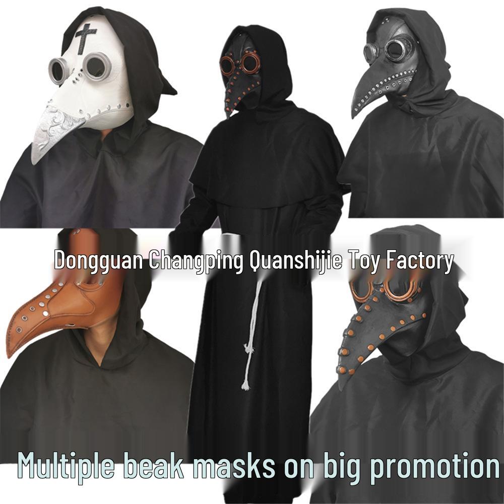 Halloween Plague Doctor Steampunk Mask - Gothic Black Death Costume Accessory