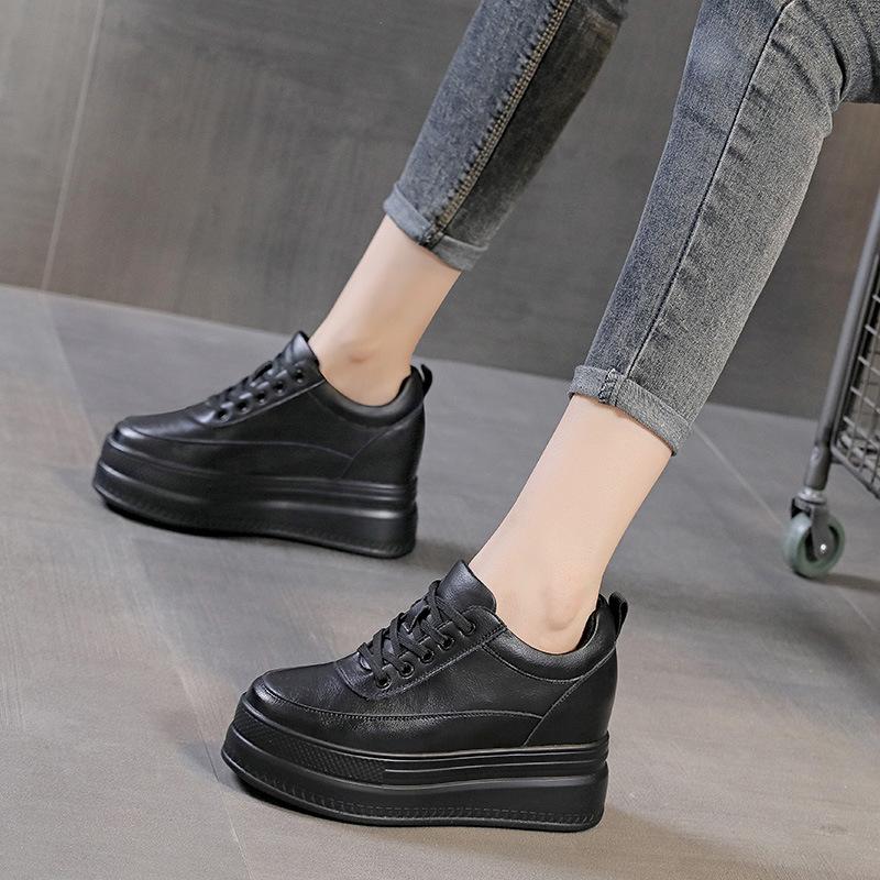 

Women s shoes slope heel 2025 new muffin thick sole inner height increase women s shoes mesh white shoes casual sports shoes fashion 40