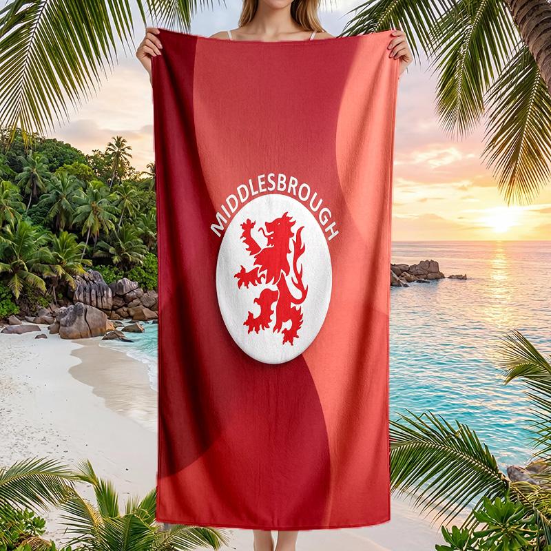 Stampa Middlesbrough FC Asciugamano da Spiaggia Quick Dry Microfibra Assorbente Portatile da Viaggio Asciugamano per Nuoto