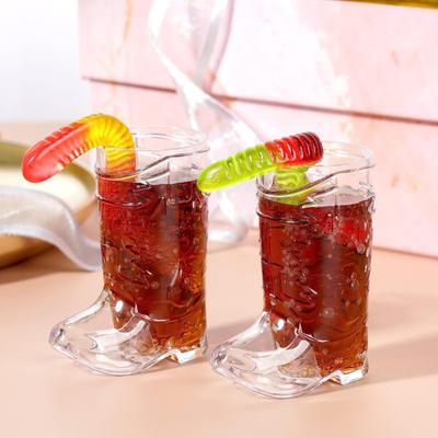 Verres à vin bottes de Cowboy, gobelets de fête à thème occidental, en plastique dur, Mini gobelets compacts et amusants pour fête d'anniversaire, 5 pièces