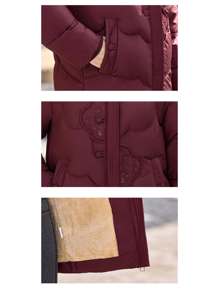 2025 Short Thickened Cotton Jacket for Middle-Aged and Elderly Women - Plus Size, Warm Winter Outerwear