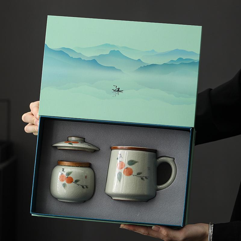 Handbemalte Keramik-Teetasse, Tee-Trenntasse, Persönliche Spezial-Bürotasse, Hochwertige Teetasse als Geschenk