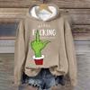 Women's Fashion Casual Long Sleeve Christmas Printed Round Neck Hooded Sweatshirt Top