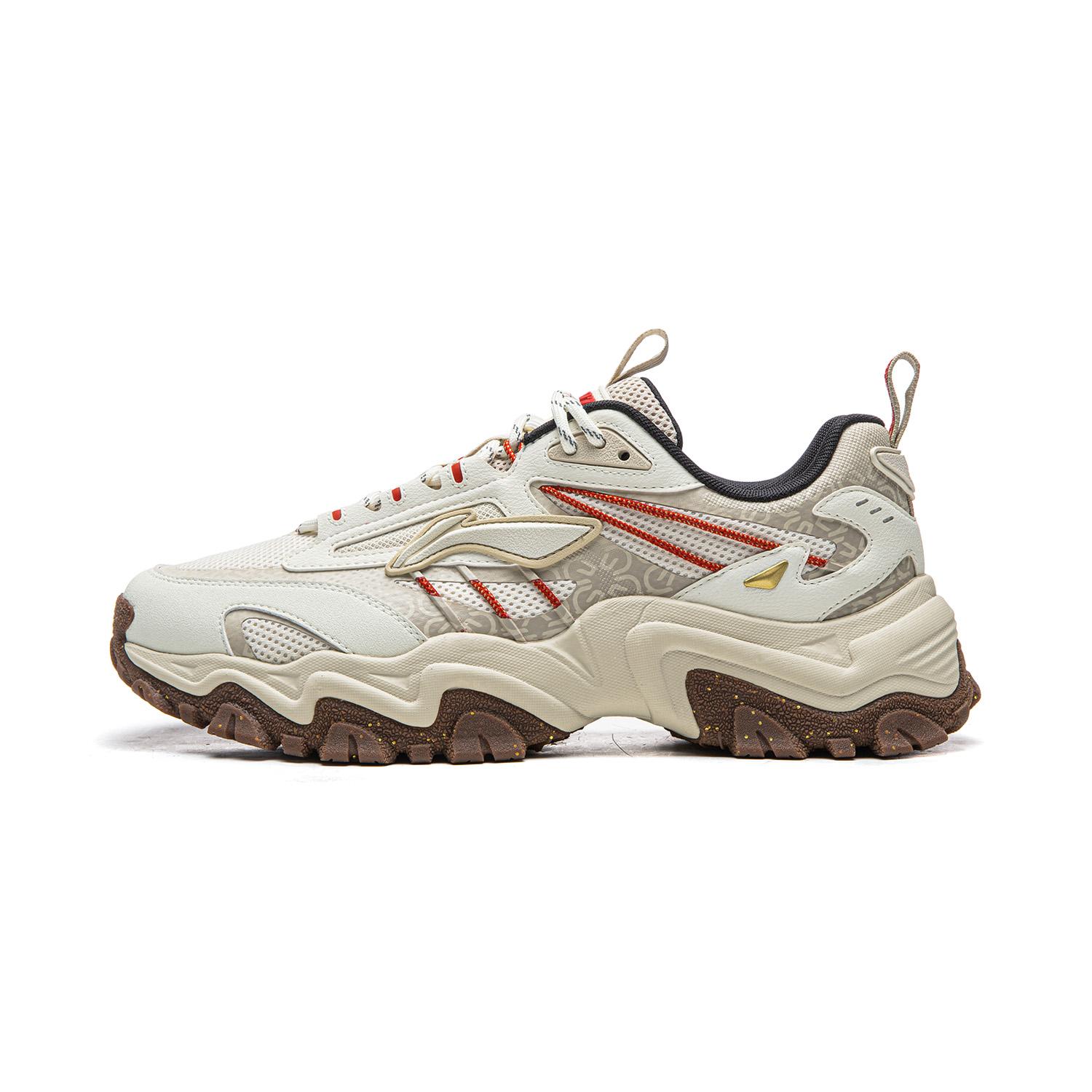 

Li Ning Joyful Journey Cushioning Slip Resistant Abrasion Resistant Support Height Increasing Low top Chunky Sneakers AGLW007-1 43