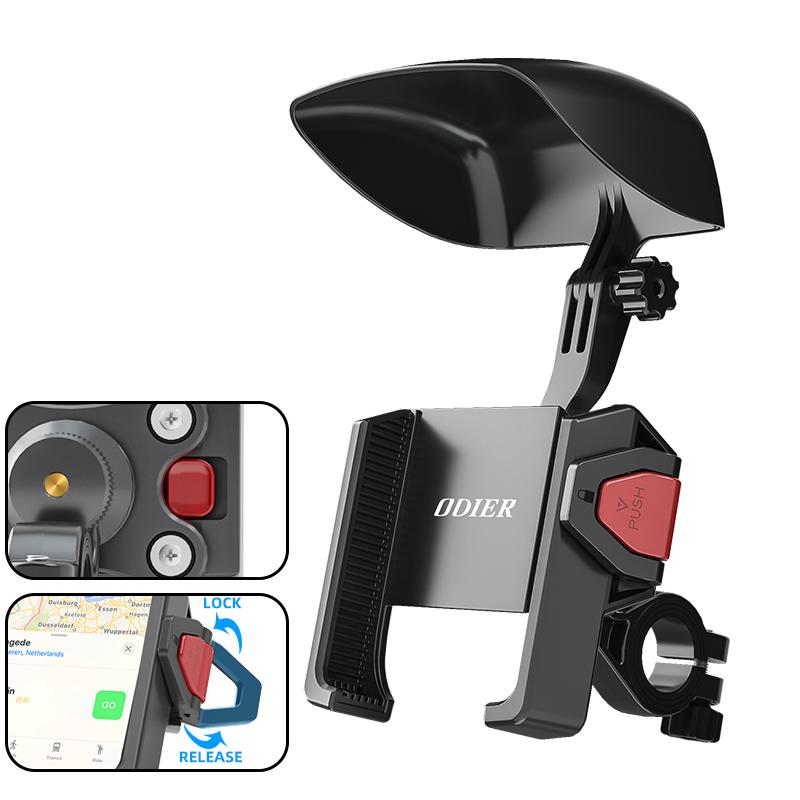 Adjustable Flexible Phone Holder for Bikes & Motorcycles with 360 Degree Rotation Shockproof Rainproof Compatible / Manual clip