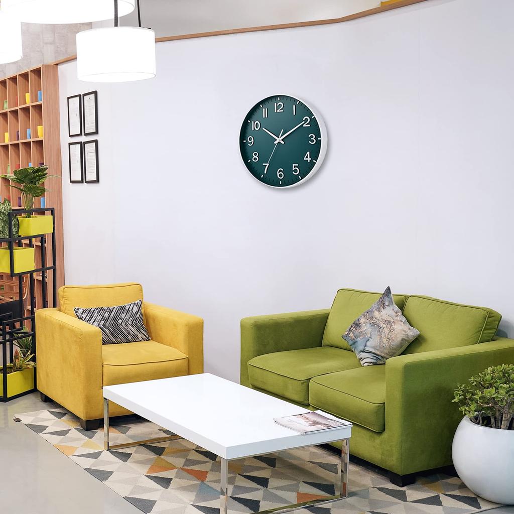 Silent Wall Clock Dark Green