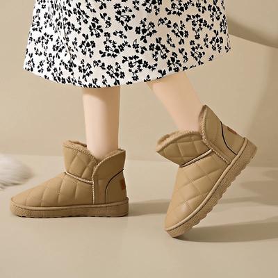 Fashion Women's Shoes 2024 Hot Sale Ankle Women's Boots Fashion Round Toe Daily Boots Women Winter Short Plush Keep Warm Snow Boots
