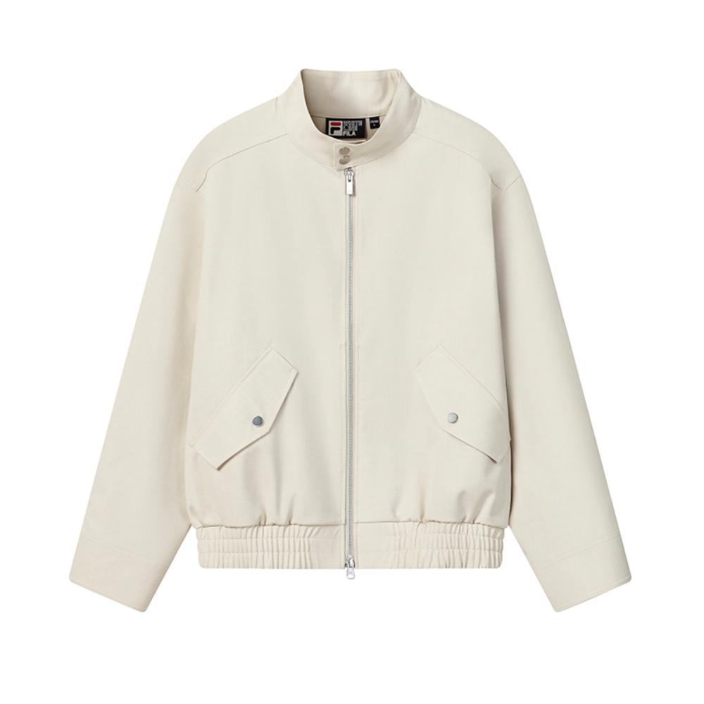 FILA Heritage Fashion Simple Classic Retro Casual Versatile Comfortable Loose Woven Jacket Men jackets Milky-White F11M628710FIV M