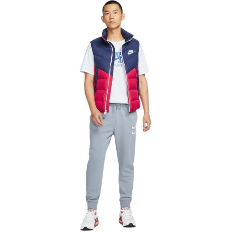 Nike Windproof Warm Stand Collar Down Vest 'Blue Red' Men's DV0757-410