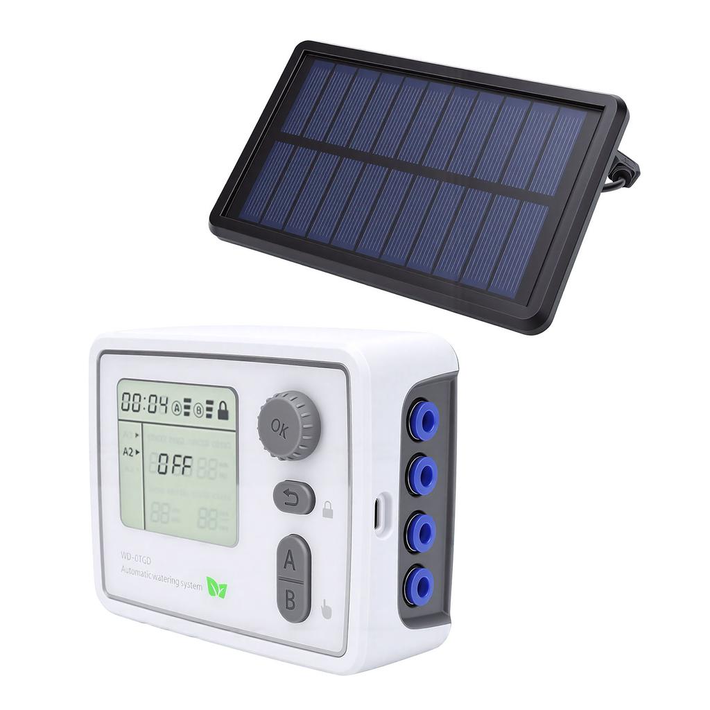 Solar Drip Irrigation Kit Support 2 Pumps 20 Pots WiFi Smart Automatic Drip Watering System for Balcony Garden