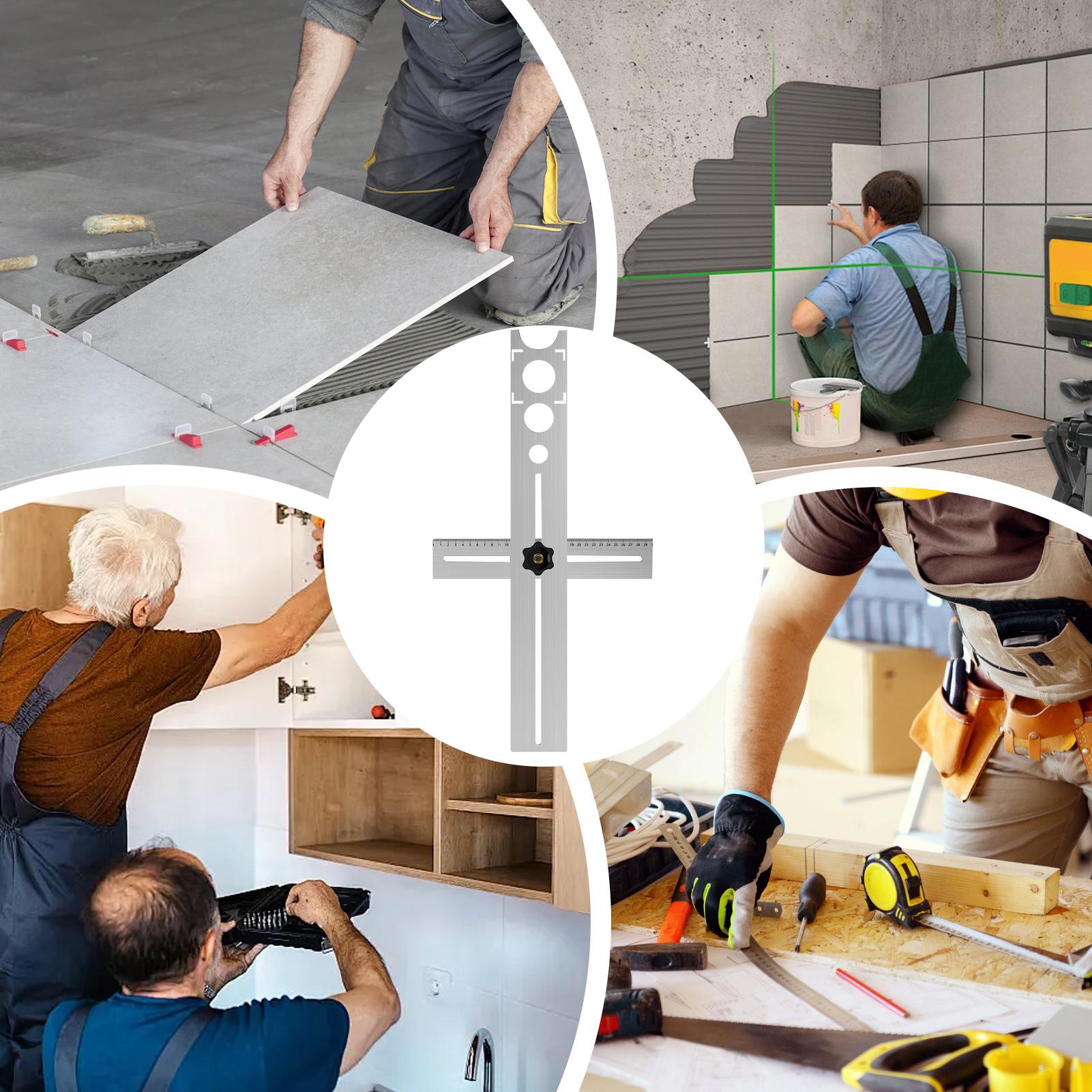 

Marble Hole Cutter Ceramic Tile Hole Locator Measuring Range 300mm Precision Template Guide 25mm/40mm/45mm/55mm/60mm For CN