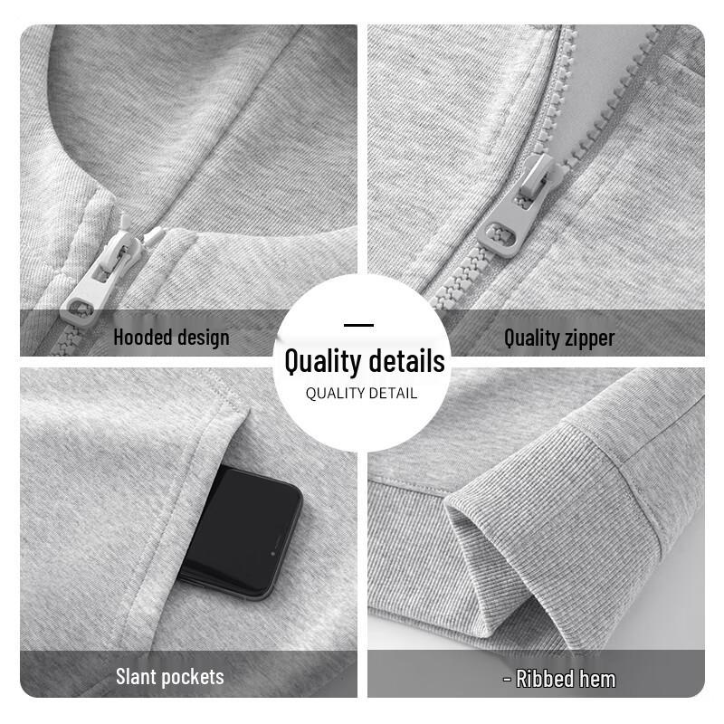 Mark Hua Fei Men's Embroidered Half-Zip Hooded Sweatshirt