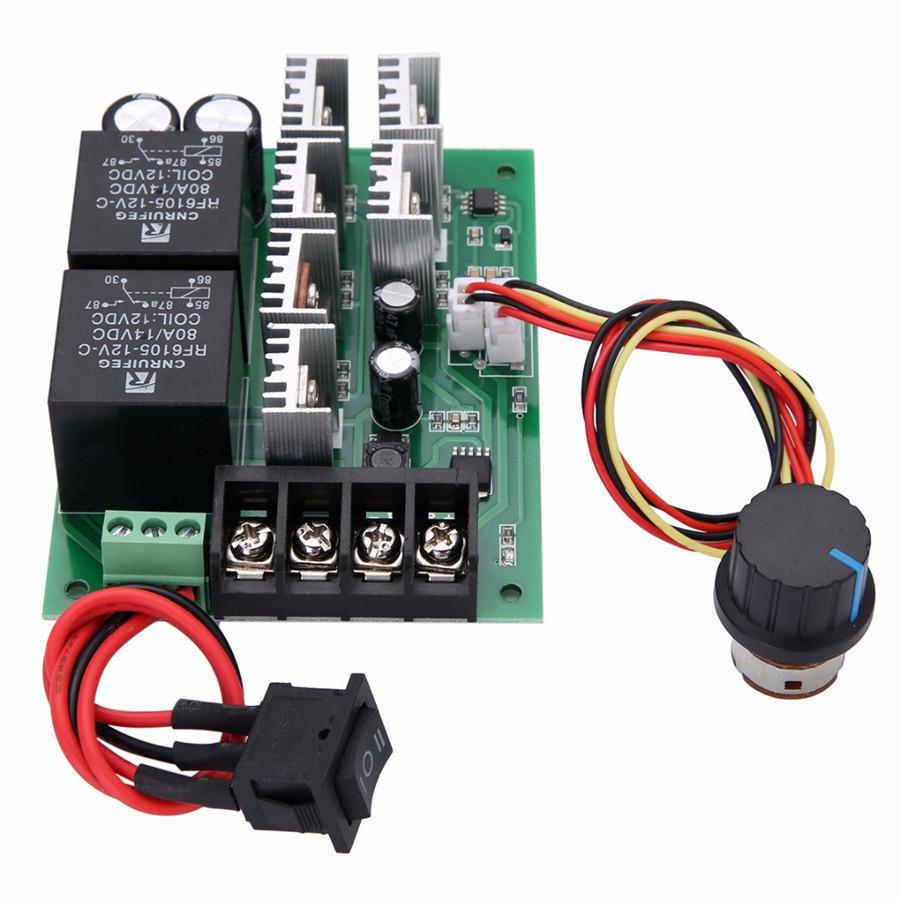 DC 12/24/36/48V 60A PWM Motor Speed Controller CW CCW Reversible Switch