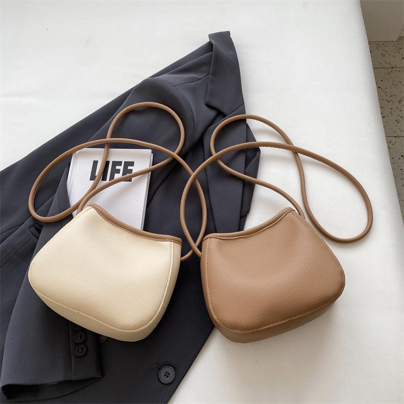 Fashion And Casual Women'S Tide French Niche High-End Texture Shoulder Messenger Bag Bucket Bag