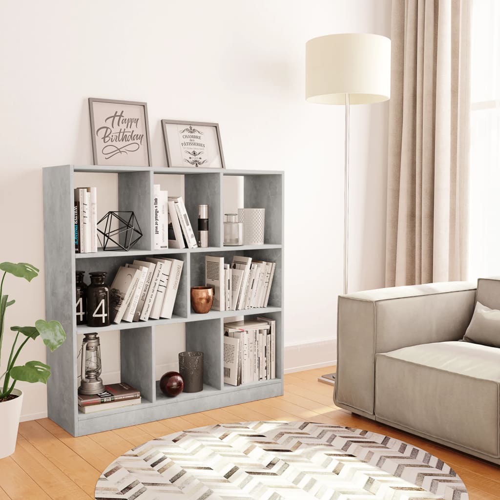 Bookshelf Concrete Grey 97.5 x 29.5 x 100 cm Engineered Wood