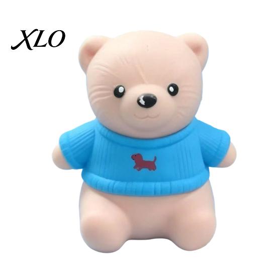 Unique Gift for Friends Christmas Tomato Bear Squeeze Toy Stress Relief, Cute TPR Decompression Relief Toys Adults Figure with Festive Decoration