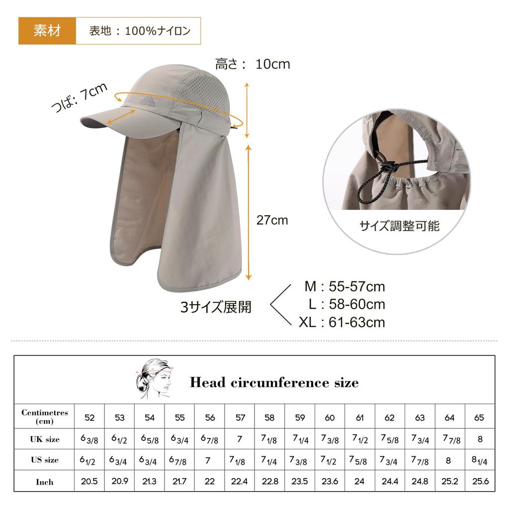 Plus Size Sun Hat with UV Removable Neck Sports Outdoor Baseball Breathable Mesh [TOP-EX] Protection, Cover, Hat, Unisex, Cap, Spring, Summer, Autumn,