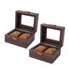 1/2PC Vintage Wood Watch Storage Box Brown Watch Bracelet Storage Display Box Wrist Watch Holder Storage Case Jewelry Organizer