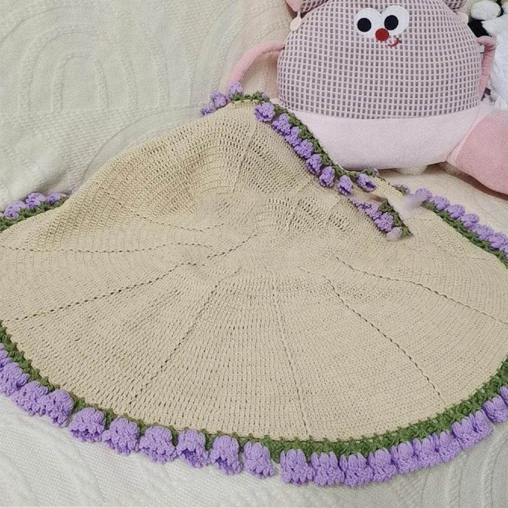 Flower Bouquet Blanket DIY Material Package Knitted Blanket Crochet Flower Blanket Birthday Mothers Day Gifts