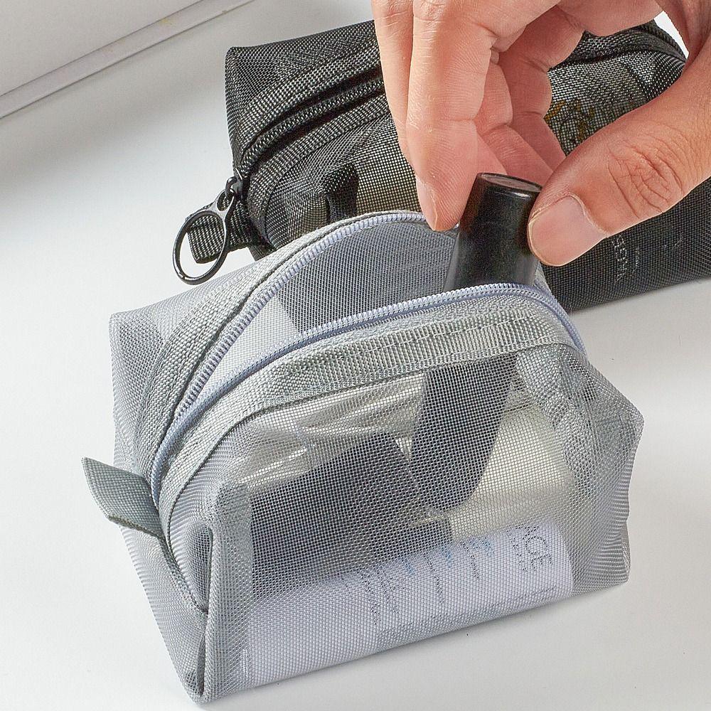 Vintage Three-dimensional Square Nylon Mesh Coin Purse Pouch Large Capacity Key Lipstick Earphone Organizer Card Bag