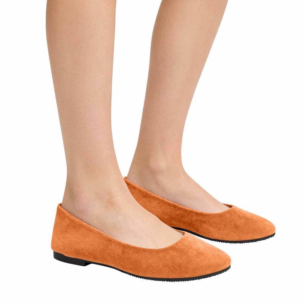 Women's Pointed Toe Flat Shoes Slip On Ballet Style Low Heel Casual Comfortable Soft Material Footwear