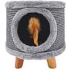 Mersjo CABIN II Modern Cat Scratching Post and Resting Ottoman (32x38 Cm) - Gray