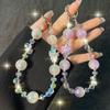 High-end Round Crystal Flower Cluster Phone Strap Wrist Chain Water Drop Phone Chain Keychain Pendant Wholesale