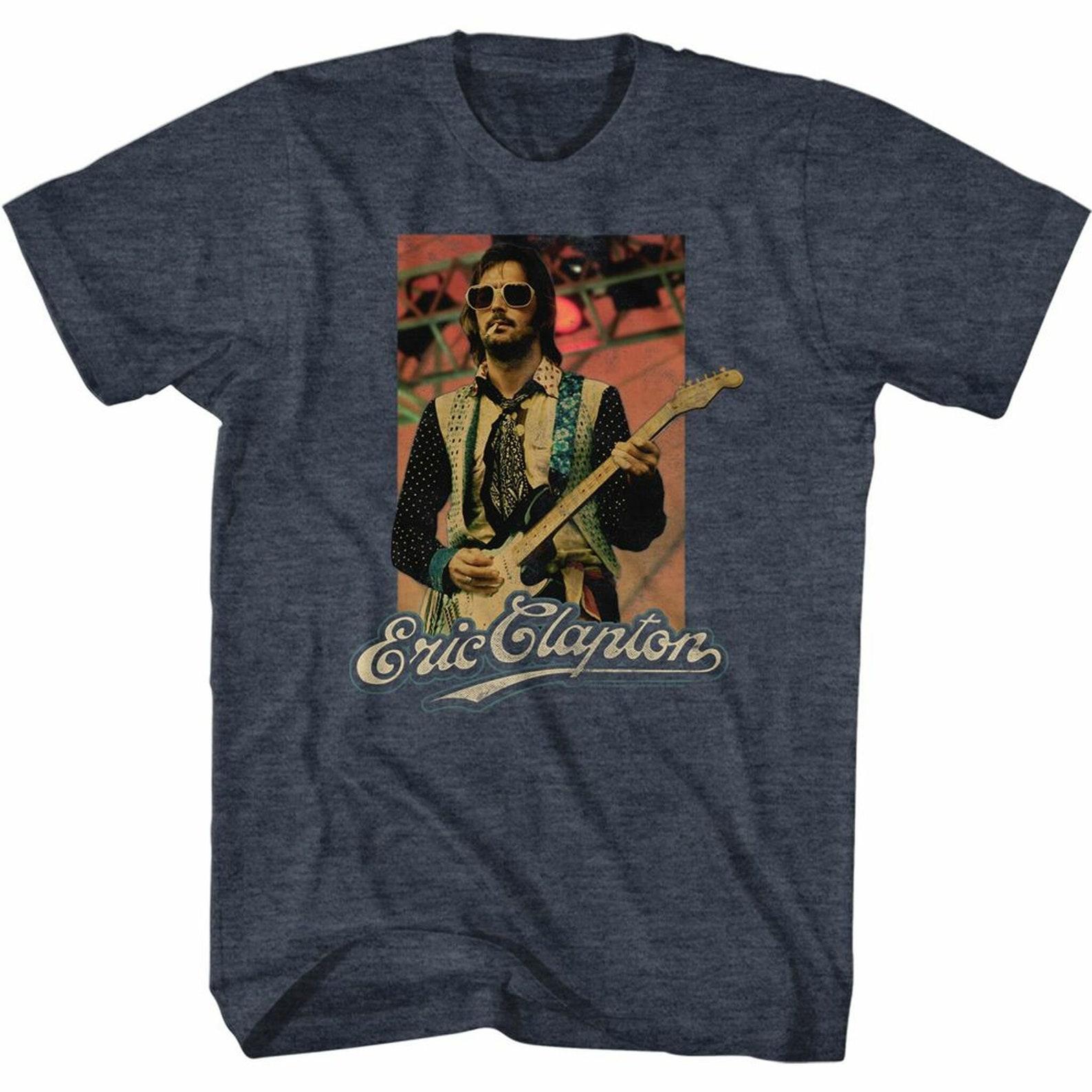 Eric Clapton Eric Sunglasses Navy Heather Adult T-Shirt 4XL