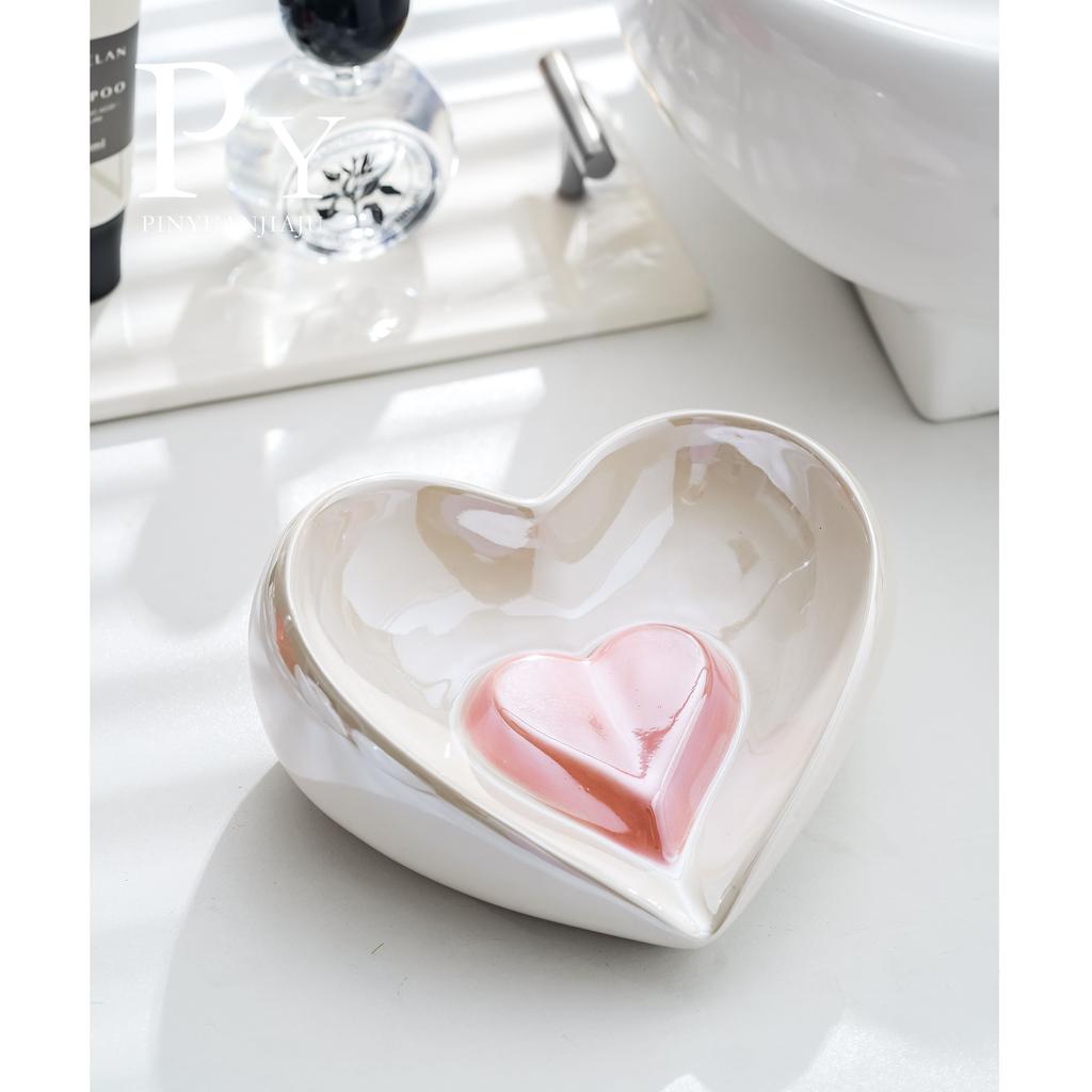 Cute Ceramic Shell Soap Dishes Soap Drain Rack Shelf for Bathrom Jewely Necklace Ring Storage Tray Plate