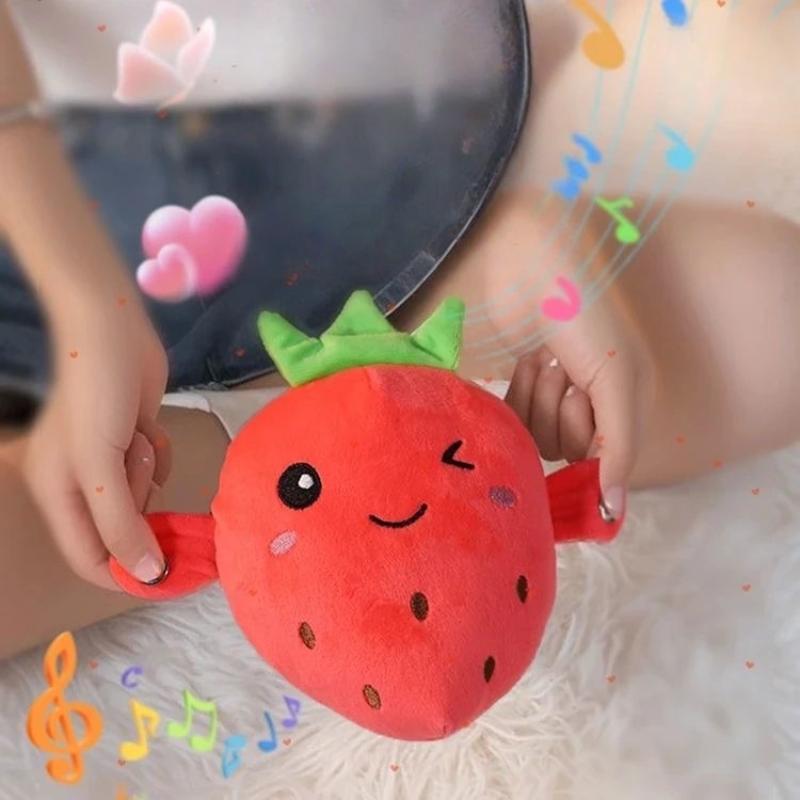 1Pcs Christmas Gift Banana Baby Beat Sensing Creative Fruit Novelty Parent-Child Musical Interactive Piano Toy Plush Doll