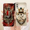 For Huawei Y9 2019 Case Cover Luxury A-Z Letters Fashion Crown 2D Painted Silicone Casing For Huawei JKM-LX1 JKM-LX2 JKM-LX3
