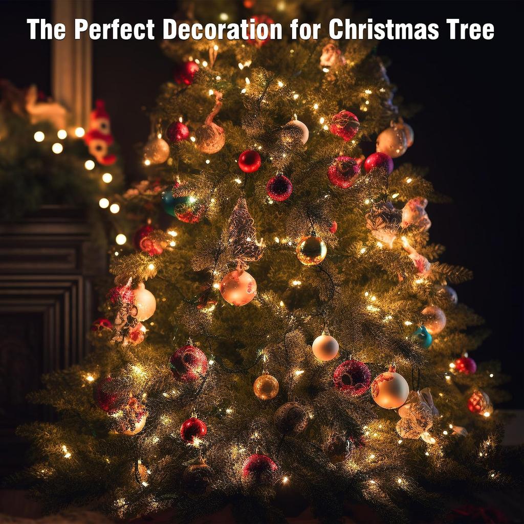 ASENEK Outdoor String Lights 99FT 300 LED Connectable 8 Modes with Timer Decorative String Lights for Xmas Tree Patio Party Warm White